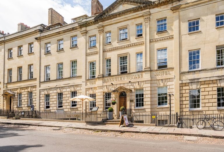 Berkeley Square Hotel Georgian townhouse exterior in Bristol